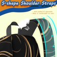 thumbnail image 5 of Black and Gold Marble Pattern 17" School Backpacks for Teens,Waterproof Oxford Fabric,S-Shape Padded Straps for School,Travel,Hiking,Camping, 5 of 6