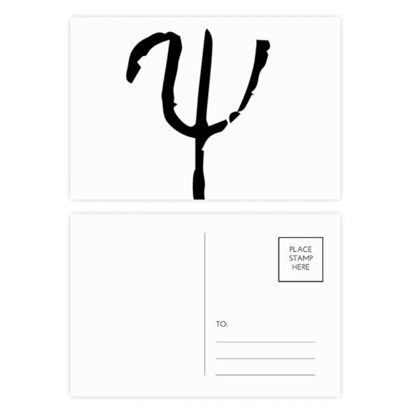 greek alphabet psi black postcard set birthday mailing thanks greeting card