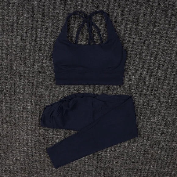 SOISOU Nylon Yoga Set Women‘s Tracksuit Sportswear Gym Leggings Woman Bra Chest Pad Removable V-shaped Hip Womens Clothing