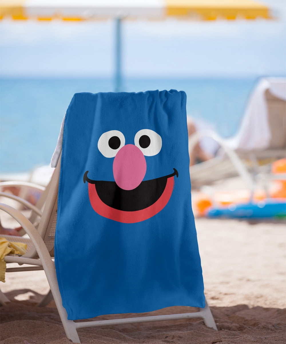 Sesame Street Grover Face Officially Licensed Beach Towel 30' X 60'