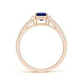 thumbnail image 2 of ANGARA Lab Grown 1.05 Ct Emerald-Cut Blue Sapphire Halo Ring for Women in 14K Rose Gold (Size-7x5mm) | September Birthstone, Anniversary, Jewelry Gift for Women | Lab-Grown Blue Sapphire Ring, 2 of 8