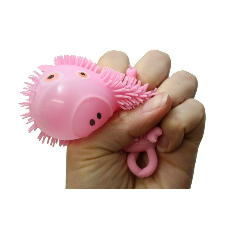 BULK SET OF 12 - (3) Cute Mini Animal Puffer Balls - Sensory Fidget and  Stress Balls - OT Autism SPD - Frog, Dog, Pig, Duck (1 DOZEN)