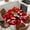 Red, variant on Aqua Geometric Round Tablecloth, Fitted Table Cover with Elastic for 36"-44" Round Tables, Modern Black White Striped Abstract Lines Table Cloth Outdoor Indoor Dinning Party Waterproof Tablecloths