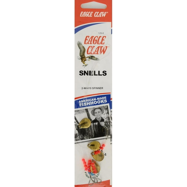 Eagle Claw 129H-8 2-Way Spinner Snell, Bronze with Gold Blades, Size 8 ...