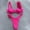 Hot Pink, variant on Women's Solid Color Bikini Set Comfortable Swimwear Two Piece Bathing Suit for Beach Pool Vacation Cotton Polyester Fabric Hand Wash Cold