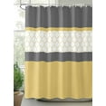 thumbnail image 2 of Shower Curtain Yellow Gray Geometric Bathroom Curtains with Hooks, Waterproof Fabric Stitching Morocco Pattern Bath Shower Curtains Set for Bathroom Bathtubs Decor 72x72 Inch, 2 of 8