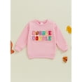 thumbnail image 2 of Suealasg Little Girls Sweatshirt 1T 2T 3T 4T Long Sleeve Round Neck Letter Turkey Print Pullovers Tops Casual Thanksgiving Clothes for Toddler Girls, 2 of 7