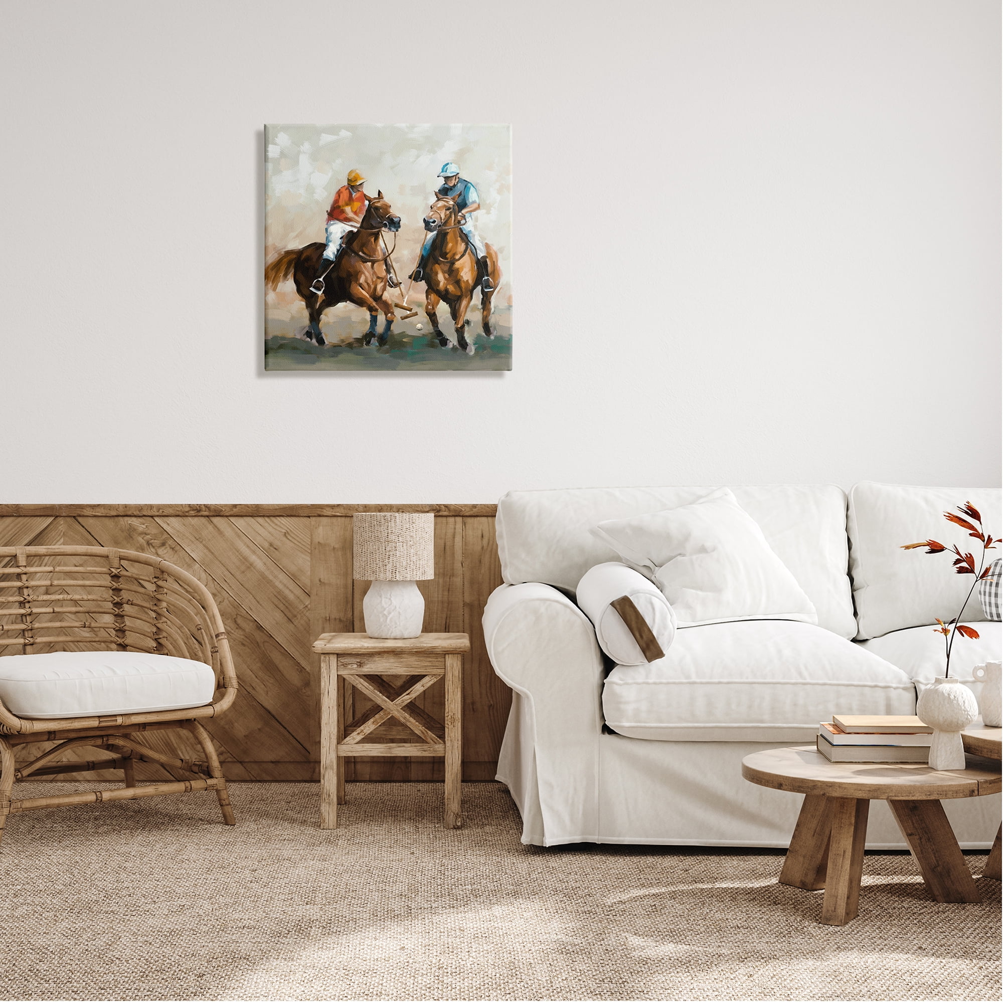 Stupell Industries Equestrian Sport Horses Animals & Insects Painting Gallery Wrapped Canvas Print Wall Art, 24 x 24