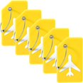 thumbnail image 1 of Etiqueta de equipaje Gostwo de silicona, paquete de 5 unidades con asa de acero inoxidable, color amarillo, 1 of 6