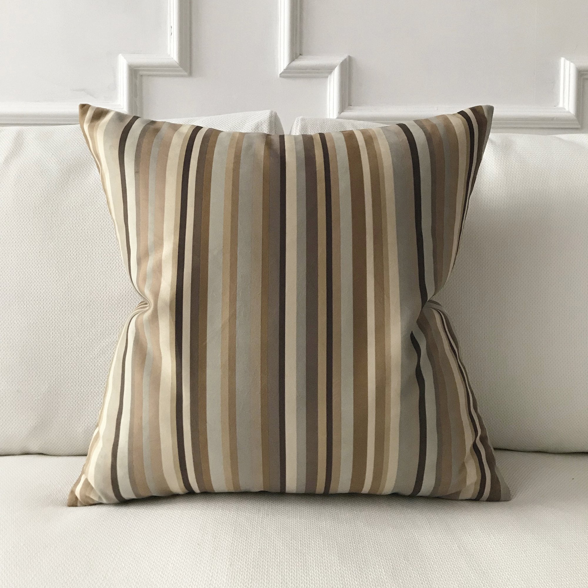 Modern Neutral Woven Striped Decorative Pillow Cover 22