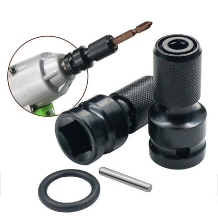 

Porfeet 1/2inch Drive to 1/4inch Hexagon Shank Chuck Air Power Wrench Converter Adapter(Black)
