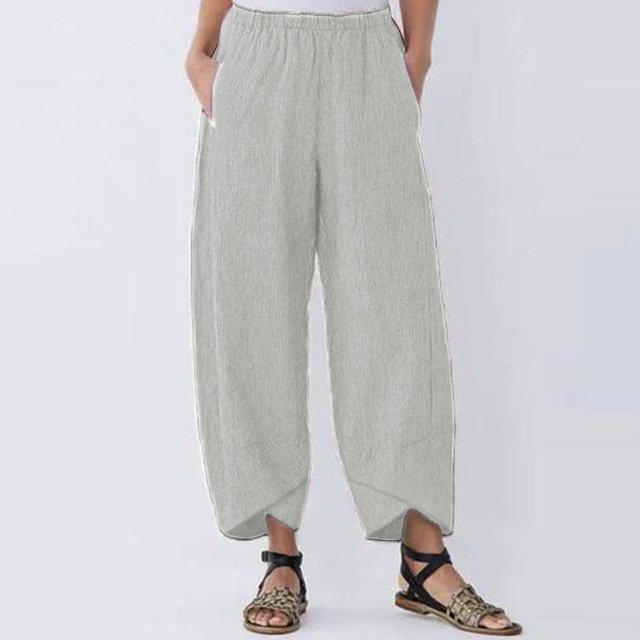 WILLBEST Pantalones Casuales de Verano: Pantalones Cómodos de Talla Grande para Mujer con Un Ajuste Relajado y Elegante. XXXL