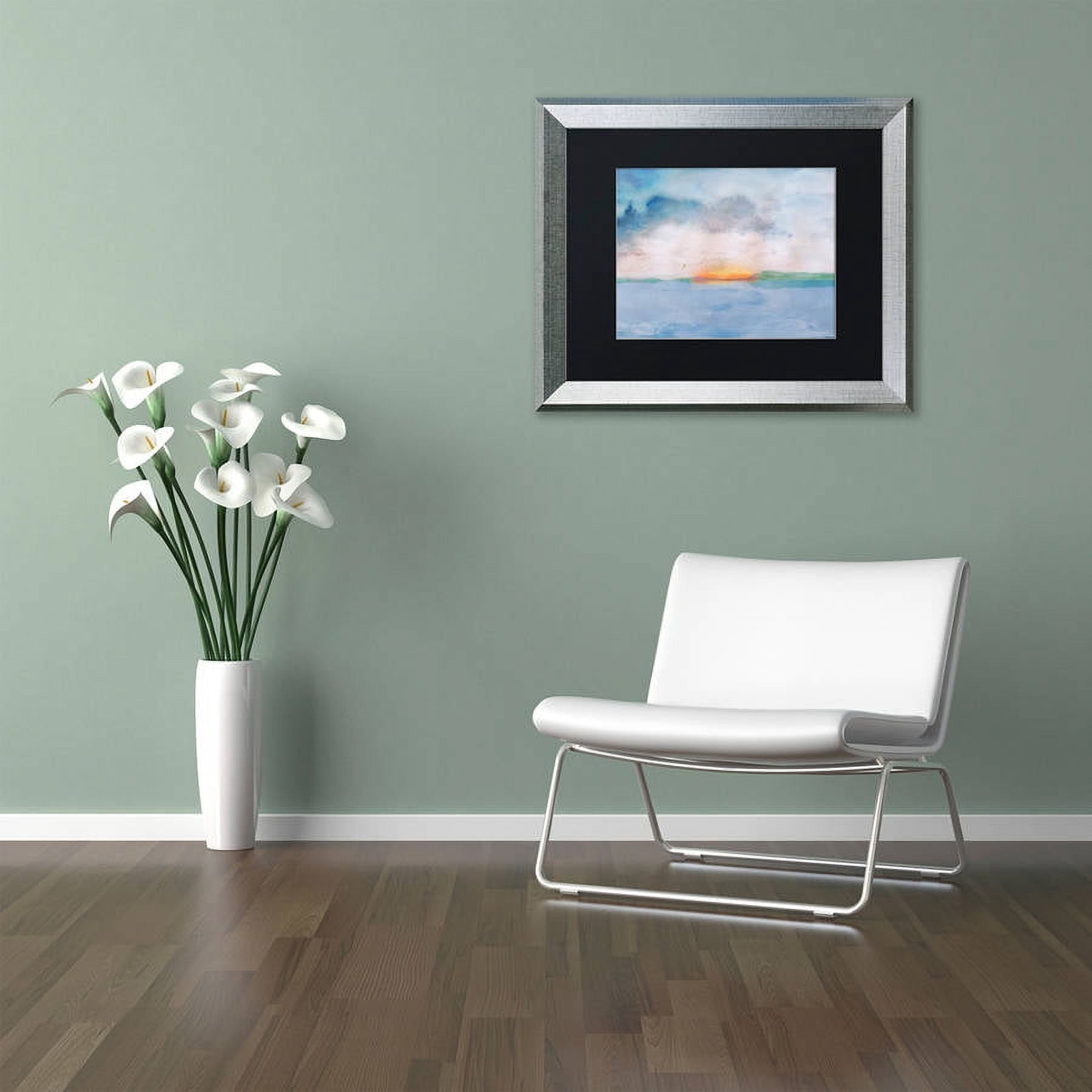Trademark Fine Art "Sunset" Canvas Art by Lisa Powell Braun, Black Matte, Silver Frame