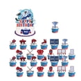 thumbnail image 3 of Ice Hockey Party Decoration Set, Themed Birthday Tableware With Banner Pull Flag Cake Toppers, Kids Sports Celebration Supplies, 12-Piece Pack, 3 of 6