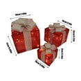 thumbnail image 3 of PONPRNGY 3Pcs Festive Christmas Lighted Gift Boxes, Collapsible Indoor Holiday Decorations with Pre-Lit Warm LED Lights, Sturdy Frame & Glittering Fabric, for Fireplace & Christmas Tree, 3 of 6