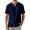 Navy, variant on Mens V Neck Shirts Summer Casual Short Sleeve Linen Beach Pullover Tops Vintage Lightweight Summer T Shirt With Pocket,Navy L