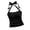 Black, variant on Women Ruched Halter Sleeveless Crop Top Solid Casual Trendy Beach Vacation Holiday Slim Tank Tops, Orange XXL
