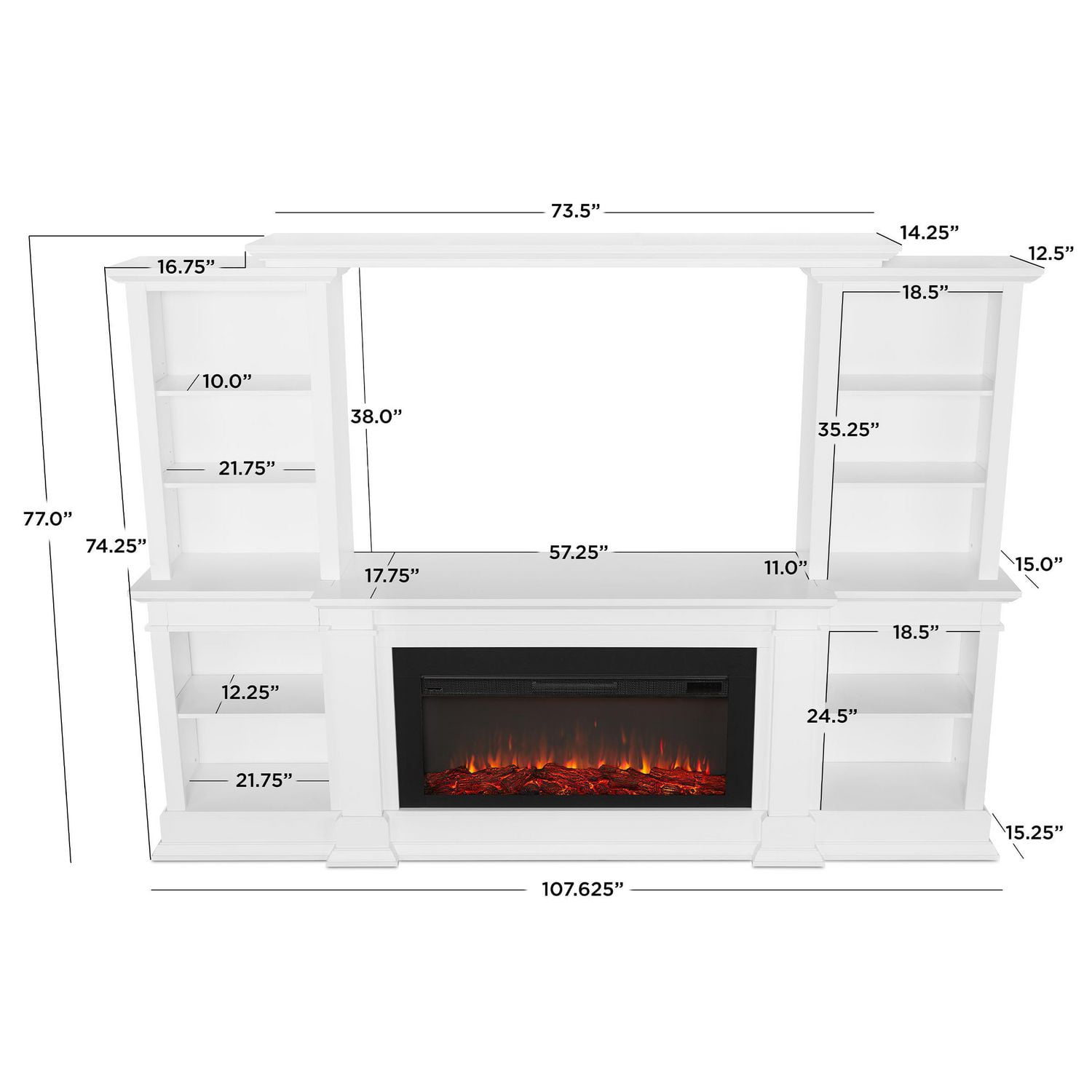 MonteVista Electric Media Fireplace In White