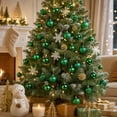 thumbnail image 5 of Fllostpr 24PC Electroplated Christmas Ball Ornaments, Shatterproof Hanging Decor Set for Xmas Tree Wreath Garland Party Indoor, Green 1.2", 5 of 7