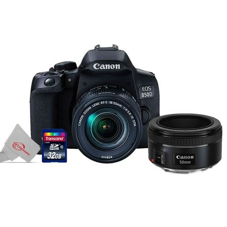 Canon EOS 850D / Rebel T8i 24MP D-SLR Camera with Canon 18-55mm & 50mm f/1.8 STM Lens Kit