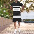thumbnail image 4 of Vedolay Matching Short Sets For Men Men's Summer 2 Piece Outfits Casual Short Sleeve Shirts and Classic Fit Shorts Sets, L, 4 of 5