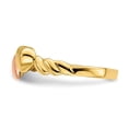 thumbnail image 4 of Solid 14k Yellow and White Gold Two Tone Two Hearts Ridged Ring Band Size 7.5, 4 of 6