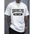 thumbnail image 1 of Camiseta con estampado de Brooklyn, Nueva York. Estilo urbano elegante y transpirable para hombre. Camiseta sencilla y cómoda. Camiseta informal de manga corta con cuello redondo para verano. Camiseta, 1 of 4