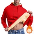 thumbnail image 2 of Sherpa Hoodies for Men Heavyweight Fleece Lined Thick Pullover Fall Winter Thermal Sweatshirt with Kangaroo Pocket, 2 of 7