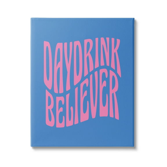 Daydrink Believer Bold Summer Phrase Typography Graphic Art Gallery Wrapped Canvas Print Wall Art