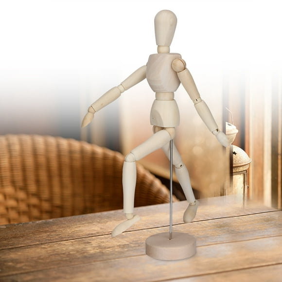 Art Supply Bois Artiste Dessin Mannequin Articulé Figure Humaine avec Base et Corps Flexible - Parfait pour Dessiner la Figure Humaine