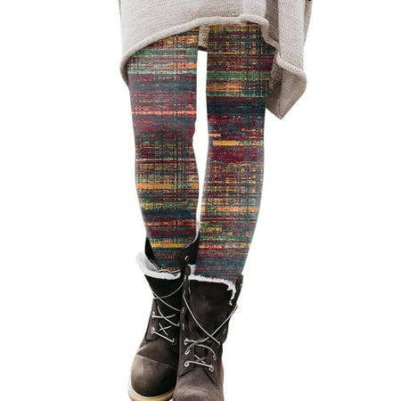 DkinJom Women Spring And Autumn Casual Print Leggings Boot Pants Cotton Sports