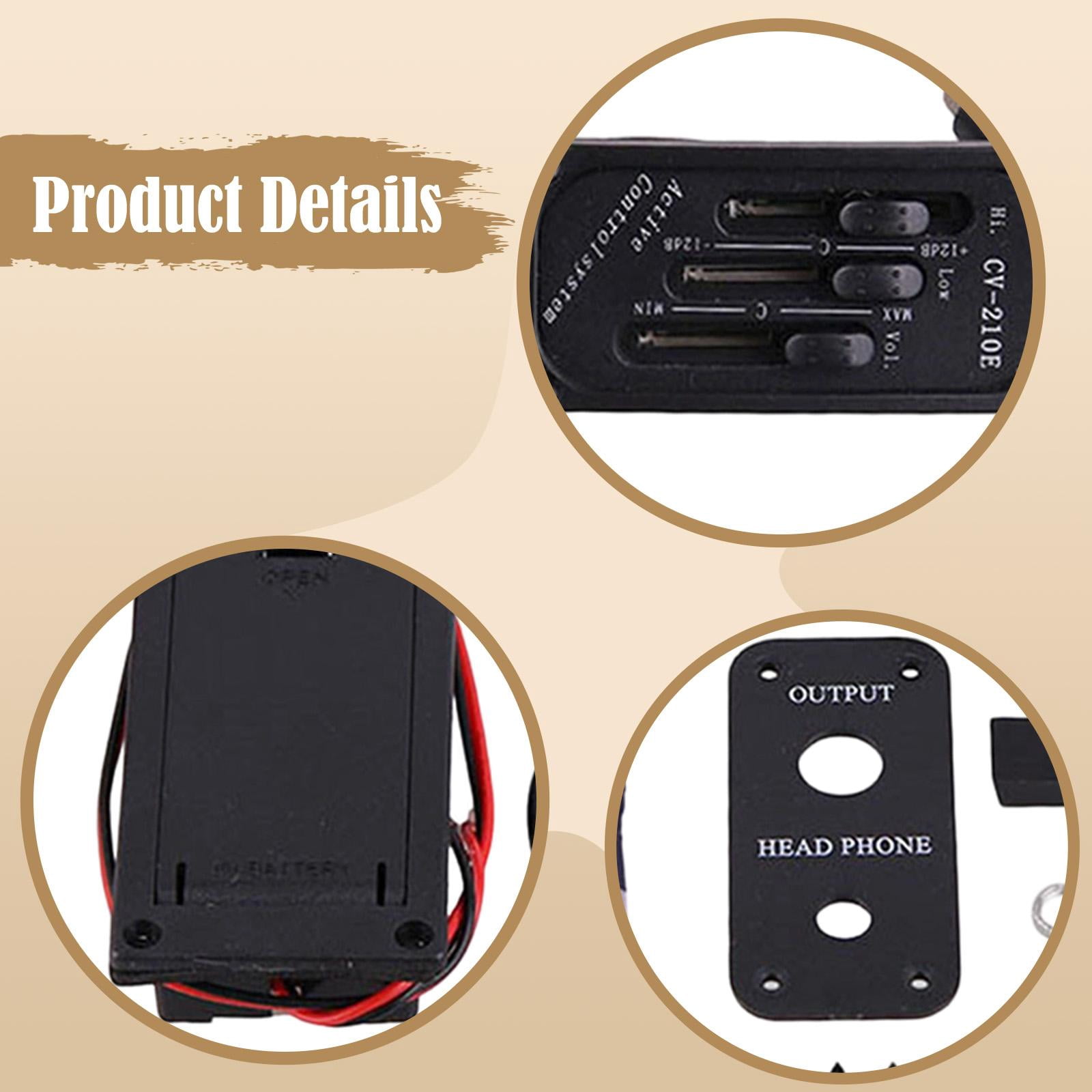 LeeQinersw Abs Metal Acoustic Guitar Pickup Microphone Violin EQ Equalizer Piezo Transducer