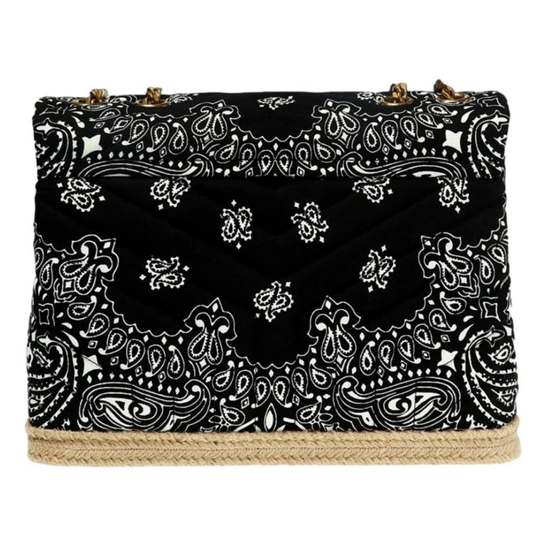 New Saint Laurent Loulou Black Paisley Quilted Monogram Medium Shoulder Bag 487216