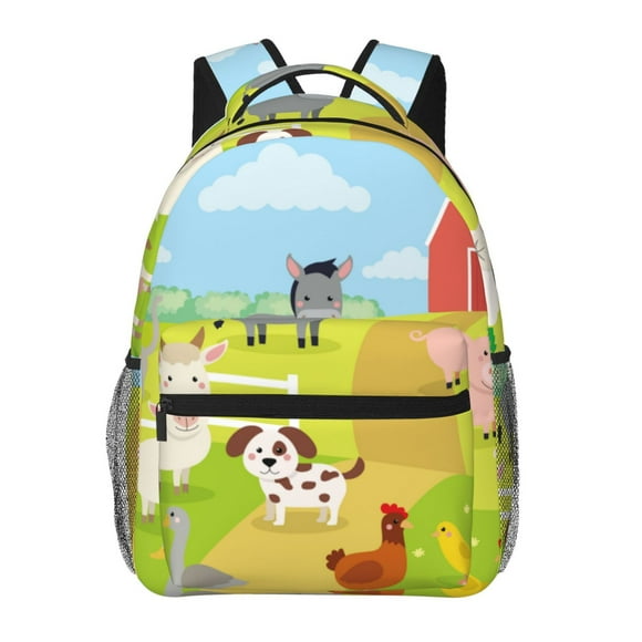Balery Farm Animals 3 Mochila Escolar Impresa, Mochila Ligera para Viajes Casual, Mochila Duradera y Cómoda Multifuncional, Mochila para Laptop-One Size