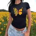 thumbnail image 3 of Blusa con Estampado de Mariposa y Girasoles – Diseño Único y Significativo Color Negro Talla Grande Marca Emil SaEs, 3 of 4