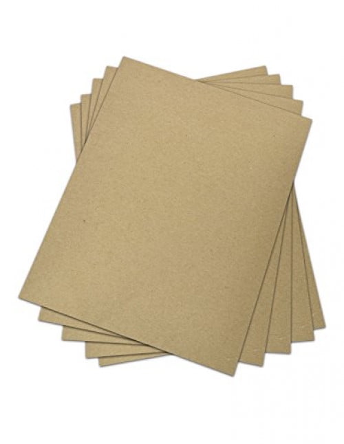 250 White Brown Chipboard 8.5x11 Cardboard Scrapbook Sheets .022 8.5"x11" 
