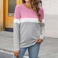 thumbnail image 7 of Long Sleeve Shirts For Women Color Block Tunic Tops Casual Shirts Round Neck Pullover Womens Long Sleeve Tops, 7 of 7