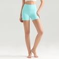 thumbnail image 2 of vigerkar Biker Shorts 4" | Booty Scrunch Butt, Buttery Soft, Workout, Pilates, No Front Seam, High Waist, for Women (Light Blue, M), 2 of 9