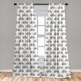 thumbnail image 5 of Ambesonne Cartoon Curtains, Yellow Bicycle Pattern, Pair of 28"x63", Mustard Black, 5 of 5