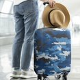 thumbnail image 2 of Blue White Camo Digital Shapes Pattern Luggage Cover Fashion Suitcase Cover Baggage Covers Fit 25-28 Inch Luggage (Go Travel), 2 of 5