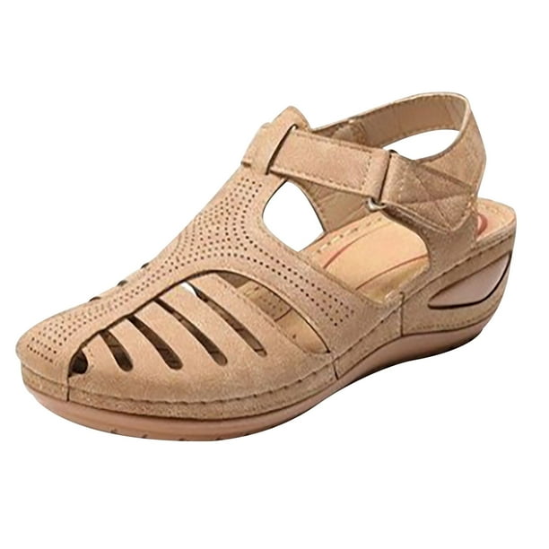 XZNGL Womans Shoes Woman Shoes Woman Summer Fashion Casual Sandals Casual  Flat Solid Color Loophole Shoes