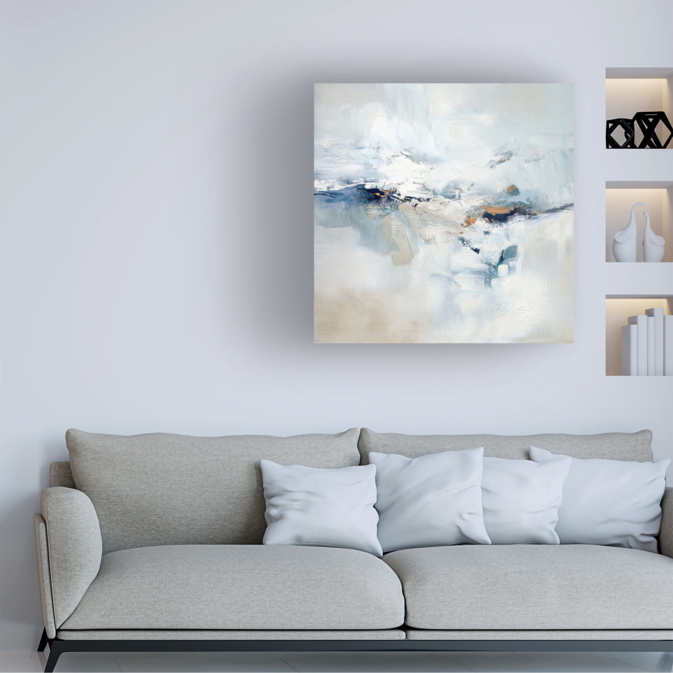 Canvas Wall Art - Rebecca Fox 'Icy Chill' Wall Art for Living Room, Bedroom, or Office Décor by Trademark Fine Art - 14 x 14 Inches
