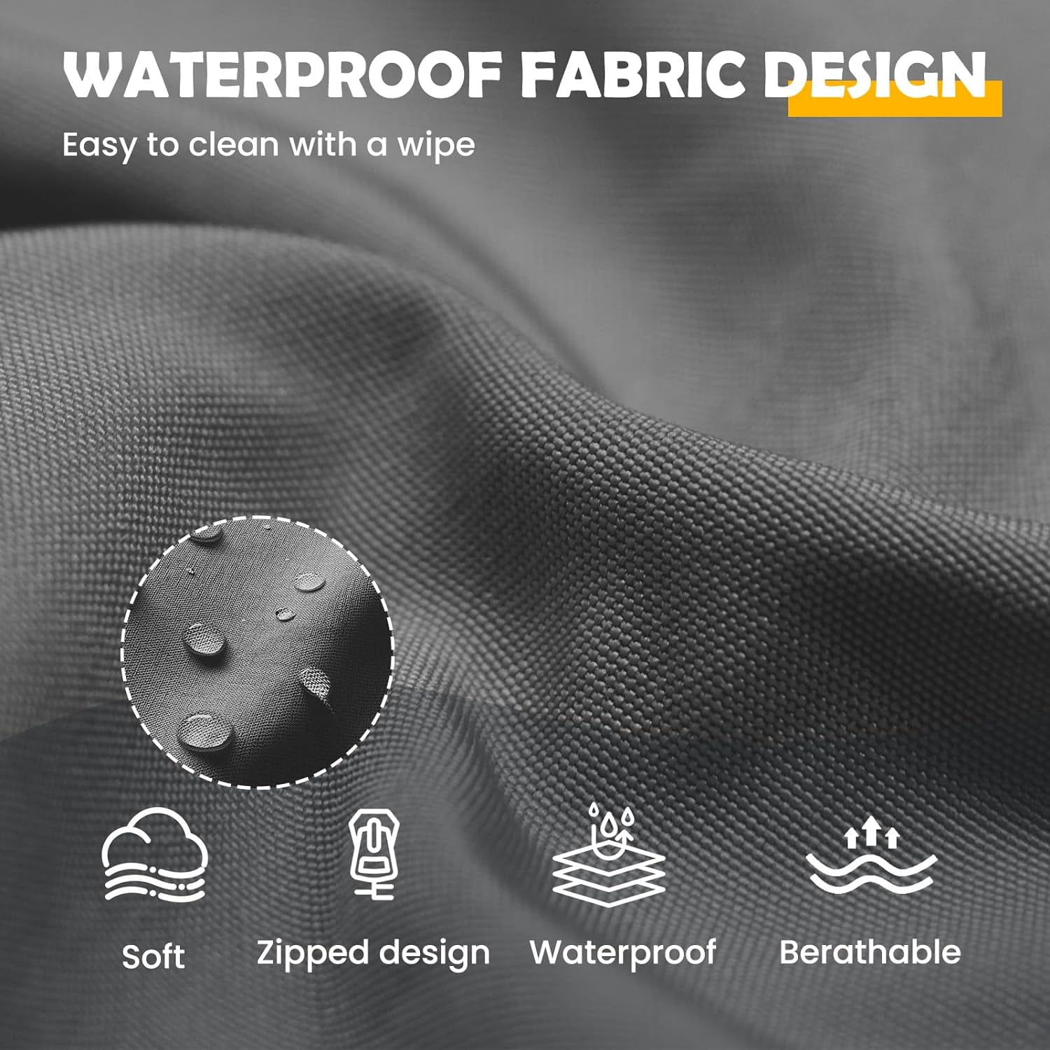 MRUAKA Outdoor Cushions for Patio Furniture, 4'' Replacement Cushions for Outdoor Furniture, Set of 8 Water-Resistant Outdoor Sectional Cushions for Sofa Couch Chair (Grey)