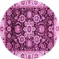thumbnail image 1 of Ahgly Company Indoor Round Abstract Pink Modern Area Rugs, 6' Round, 1 of 4