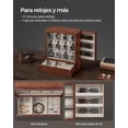thumbnail image 2 of SONGMICS Caja para Relojes con 12 Ranuras, Expositor con Ventana, Chapa de Madera Maciza, Forro de Terciopelo, Marrón Café, 2 of 5