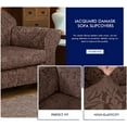 thumbnail image 6 of Subtrex Stretch 2-Piece Jacquard Damask Loveseat Slipcover, Brown, 6 of 7