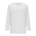 thumbnail image 5 of Htigea Womens Oversized Long Sleeve Tops Cotton V-Neck Shirts Casual Loose Fit Tunic Tee Fall Basic Pullover Tshirts White XXL, 5 of 8