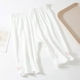 thumbnail image 2 of Hvobtty Toddler Sport Shorts Pants , Toddler Summer Short Pants, Children's Summer Solid Color Casual Sports Leggings Designed with A Small Bow Tie Half Pants for Kids White 3-4 Years, 2 of 5