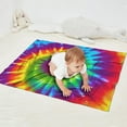 thumbnail image 2 of Colorful Rainbow Tie Dye Spiral Pattern Blanket,Comfortable Soft Flannel Throw Blanket,All Season,Warm Lightweight Blankets for Sofa Bed Couch Living Room Chair,30"x40", 2 of 4