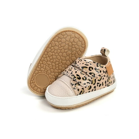 

Lacyhop Newborn Moccasin Shoe Casual Flats Prewalker Crib Shoes Walking Lightweight Sneakers Anti Slip First Walkers Leopard Print 6C